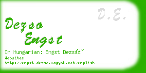 dezso engst business card